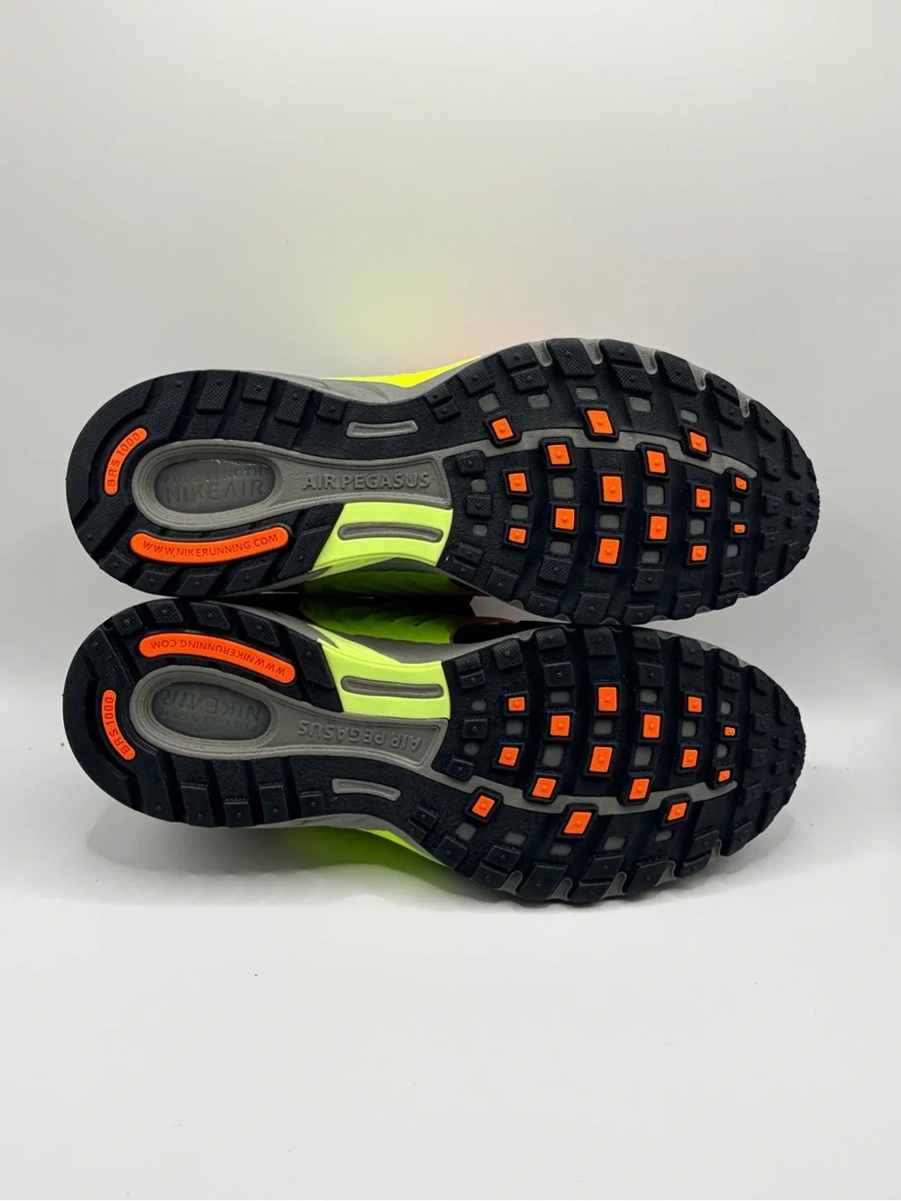 Nike Air Pegasus Wave with Neon Green and Bright Orange Panels